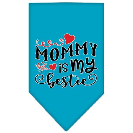 MIRAGE PET PRODUCTS Mommy is My Bestie Screen Print Pet BandanaTurquoise Large 66-451 LGTQ